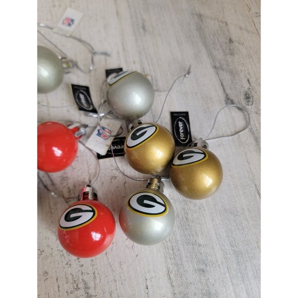 Green bay Packers mini ball ornament Xmas set football - Picture 3 of 7